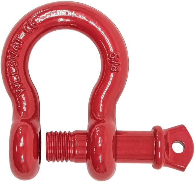Mytee Products 5/8" Anchor Shackle Forged Carbon Steel w/Alloy Screw Pin WLL 3.25 Tons (6,500 lbs) | Double Rust Protection Heavy Duty D Ring Shackle for Towing, Rigging & Vehicle Recovery
