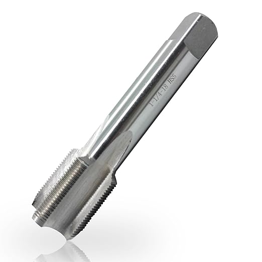 Lzcdelyxiao 1 1/4"-18 Tap UNEF Right Hand Straight Flute Thread Tap Machine Tap 1-1/4"-18 TPI Nominal Diameter 1 1/4" Thread Per Inch 18 Fin Thread Tapping Thread High Speed Steel HSS 2B