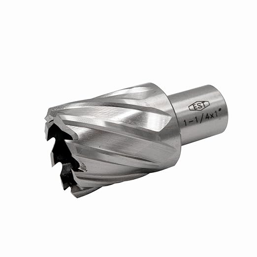 EST HSS M2AL Annular Cutter 1" DOC with 3/4" Weldon Shank for Magnetic Drill Press (D1-1/4" X 1")
