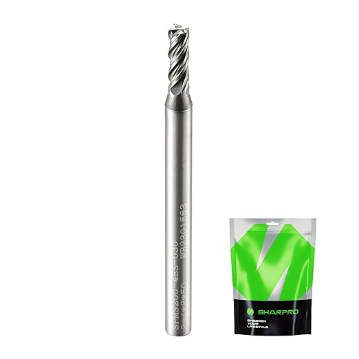 4mm Shank End Mill 3mm Cutting Dia. 4 Flutes AlCrN Coated Carbide Square CNC End Mills, Apply for Alloy Steel, Stainless Steel, and Various Cast Iron