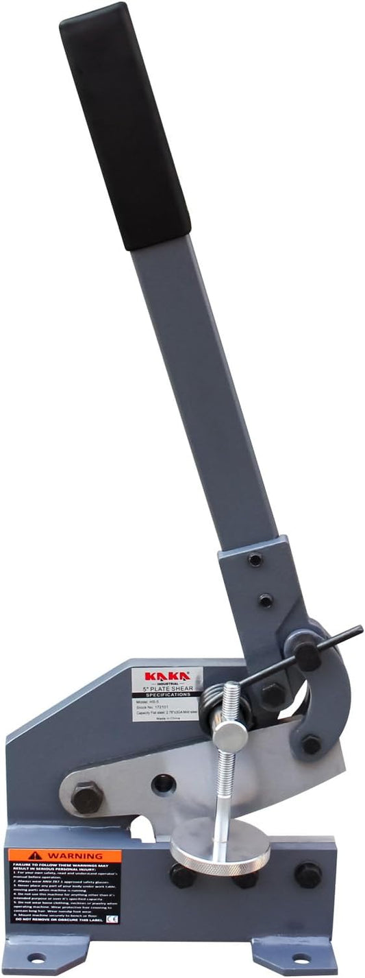 KAKA INDUSTRIAL Metal Shear, 5 Inch Sheet Metal Cutter for Steel Bars and Copper Plates,Hand Tool for Auto Repair, HVAC Duct Trimming,DIY Workshops HS-5