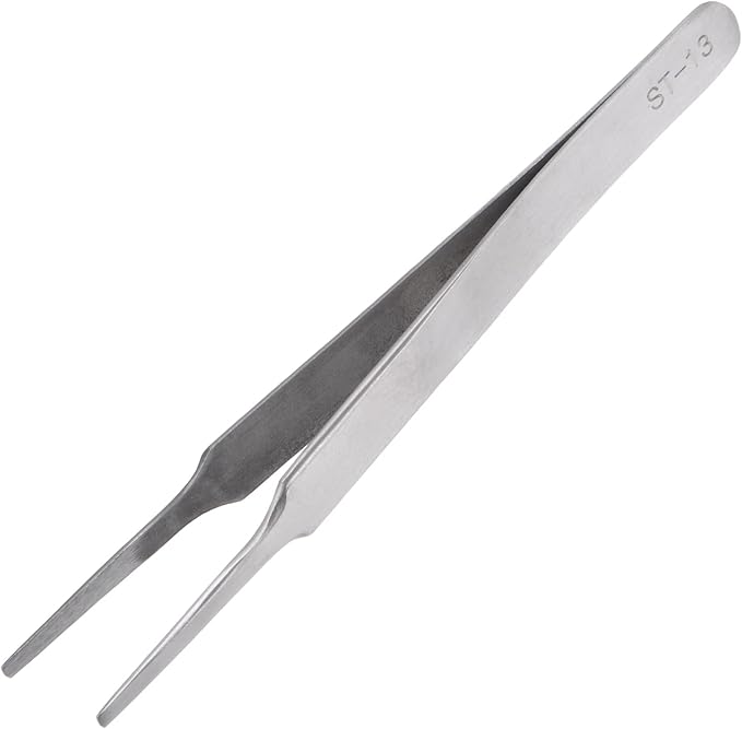 HARFINGTON ST-13 Precision Tweezers 121mm Pointed Anti-corrosion Stainless Steel Craft Professional Tweezer for Replace Precision Parts Technology Industrial Electronics