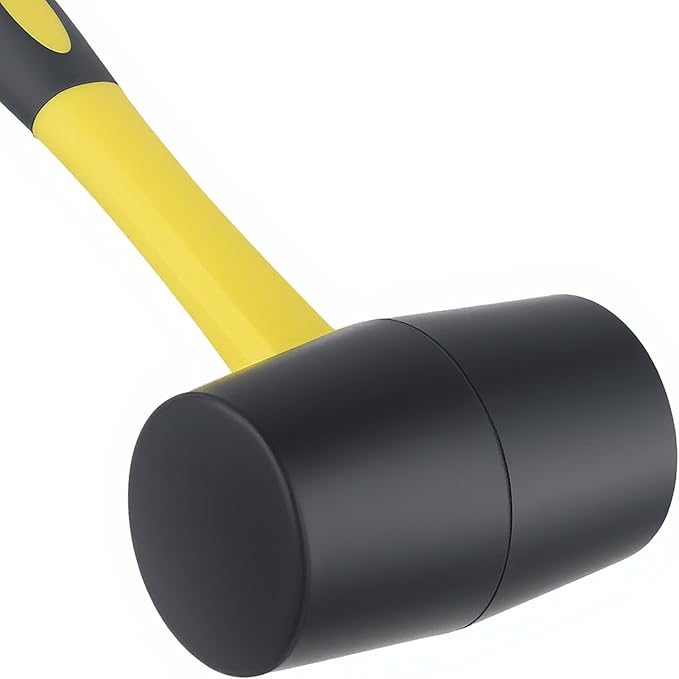HOZEON 2 PCS 24oz Rubber Mallet Hammer,Rybber Hammer with Non-Slip Handle for Woodworking,Flooring Installation and Camping