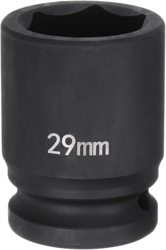 HARFINGTON 6-Point Impact Socket 3/4" Drive 29mm Metric 40Cr Alloy Steel Spindle Axle Nut Impact Socket