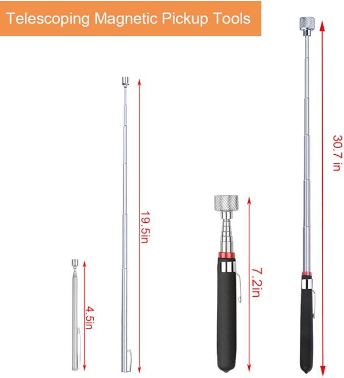 3 Pack Telescoping Magnet Pick-up Tool Set - Retrieving Telescoping Magnet Pickup Tools竊똄xtendable Magnetic Pick Up Tools竊똁endable Spring Magnet Stick