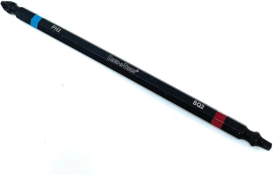 Rack-A-Tiers 70226BR Impact Bit-Double Ended-Phillips #2 & Robertson #2 x 6" -Blue/Red - Single unpackaged