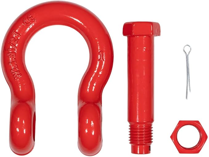 Mytee Products 1" Anchor Shackle Forged Carbon Steel w/Safety Screw Pin Load Limit 17,000 lbs, Double Rust Protection Heavy Duty D Ring Bolt Type Shackle for Towing, Rigging & Vehicle Recovery