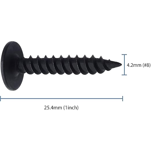 120pcs #8 횞 1??Modified Truss Head Wood Screws, Phillips Drive, Black Wood Screws, Screws with Screwdriver Bit