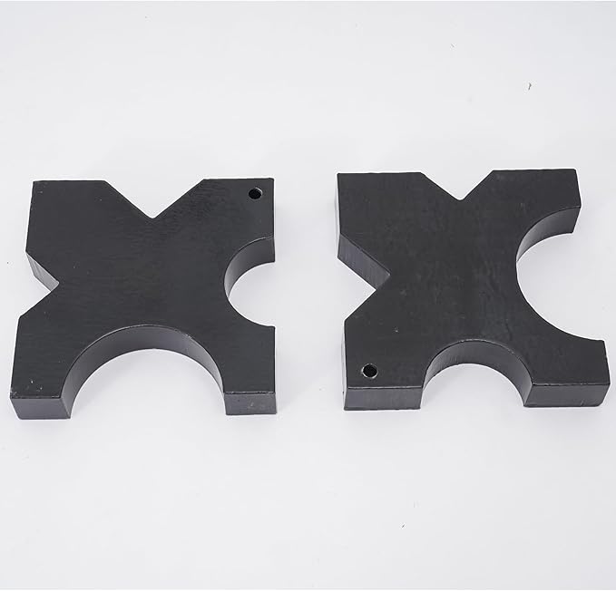Arbor Press Plate, 20 Ton and 32 Ton Shop Metal Press Plates with 4 Notch, 1 inch/25mm Thickness, H Frame Thickened Solid Hydraulic Shop Press Plate 1" x 5" x 5" (1 Pair)