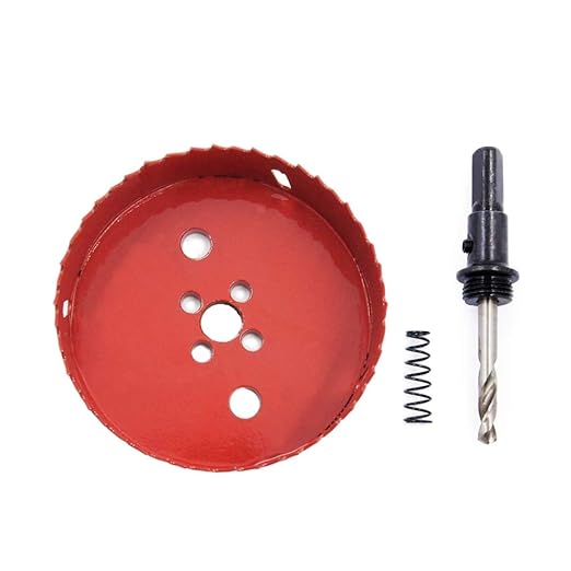 Hole Saw Drill Bit LAIWEI HSS Hole Cutter with Arbor for Wood,PVC Board and Plasterboard(3-15/16"(100mm Hole Saw))