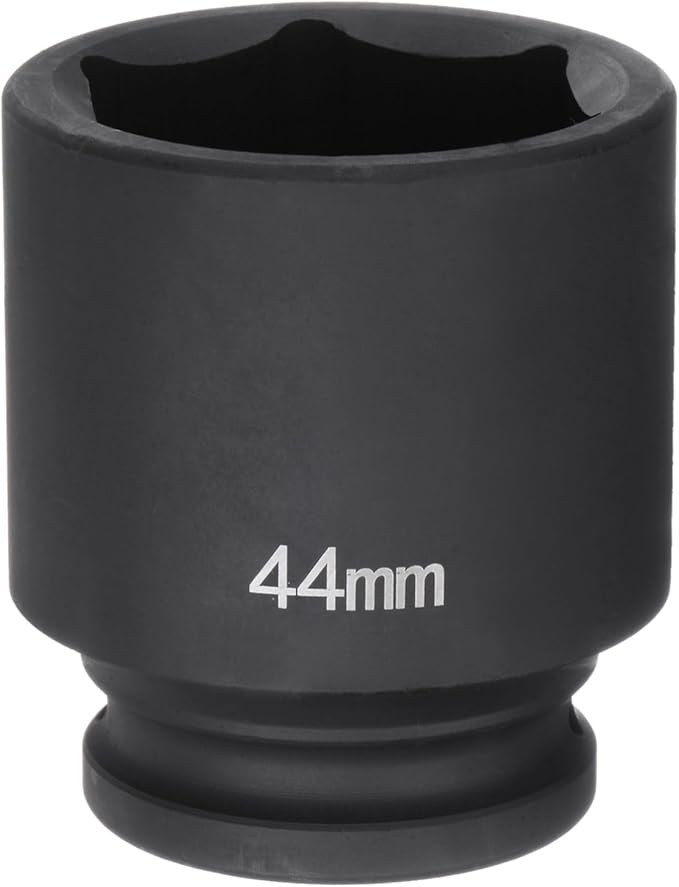 HARFINGTON 6-Point Impact Socket 3/4" Drive 44mm Metric 40Cr Alloy Steel Spindle Axle Nut Impact Socket