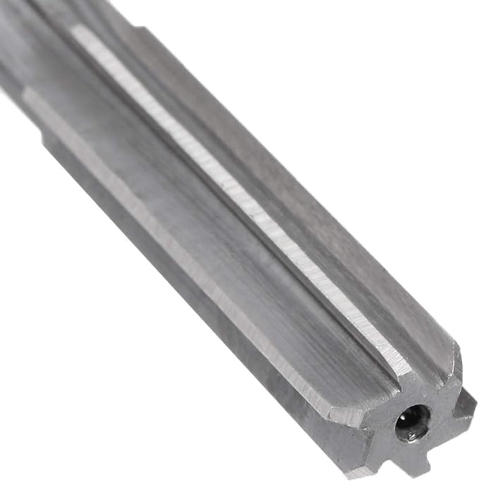 uxcell Chucking Reamer 9mm, H7 HSS Lathe Machine Reamer 6 Straight Flutes, Round Shank Milling Cutting Tool, Metric Reaming Drill Bit for Stainless Steel Metal Hole