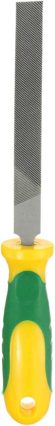HARFINGTON Flat Coarse Cut File 4" Double Cut Teeth High Carbon Steel Hand Rasp File with Plastic Handle for Metal Wood Deburring Removing