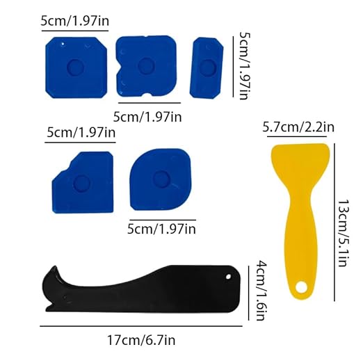 12 Pcs Silicone Caulking Tool Kit, Reusable Sealant Finishing and Removal Tools for Bathroom, Kitchen, Window, Floor