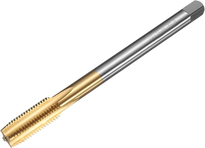 uxcell Metric Thread Tap M12 x 1.5 H2 130mm Straight Flute Screw Thread Milling Machine Taps Threading Tapping Repair Tool