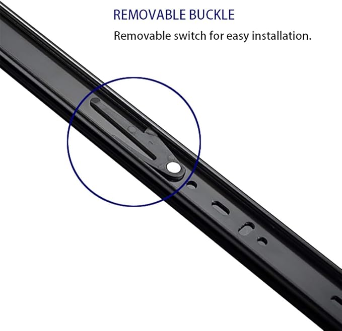 6 Pairs of 22 Inch Hardware 3-Section Full Extension Ball Bearing Side Mount Black Drawer Slides,100 LB Capacity Drawer Slide