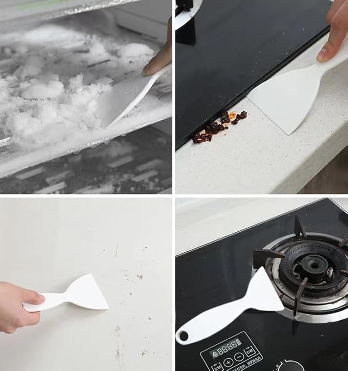 12pcs Thickened Scraper Tool Multiple Purposes Plastic Scraper Putty Knife removal shovel Tool Set (White)