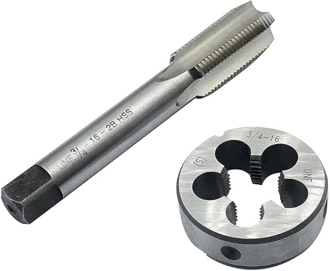 ZOUZMIN 3/4??16 UNF Tap and Die Set, Machine Thread Tap and Round Thread Die Right Hand