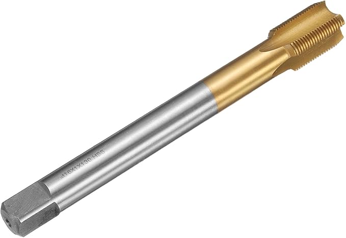 uxcell Metric Thread Tap M16 x 1 H2 130mm Straight Flute Screw Thread Milling Machine Taps Threading Tapping Repair Tool