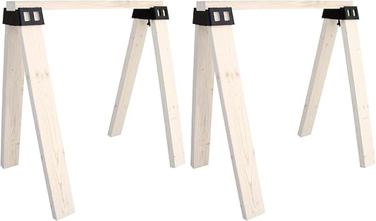 POWERTEC 71026V Plastic Sawhorse Brackets for Use with 2x4 Lumber | Kit Builds one Saw Horse, Set of 2, Black (Pack of 2)