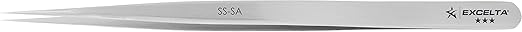 Excelta - SS-SA - Tweezers - Slim Very Fine Point - Straight -Three Star - Anti-Mag. SS, 0.06" Height, 0.315" Wide, 5Length