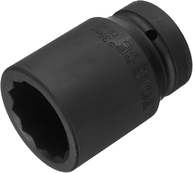 uxcell 1" Drive 38mm 12-Point Impact Socket, CR-MO Steel 80mm Length, Standard Metric Sizes