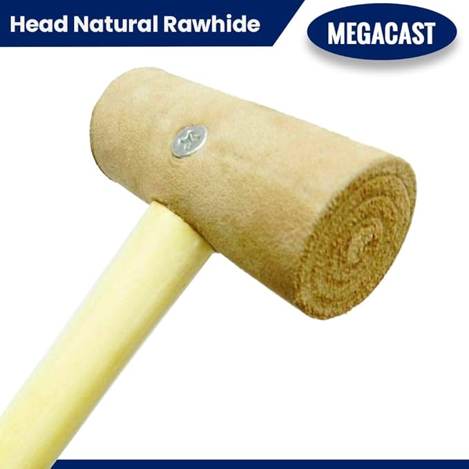 Natural Rawhide Mallet Tool, Professional Rawhide Leather Hammer Mallet for Rounding Ring Shanks, Jewelry Making, Leather working, Woodworking, Size 1 inch