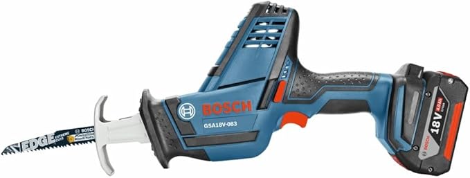 BOSCH GSA18V-083B 18V Cordless Reciprocating Saw - Lightweight & Compact, 0.83" Stroke, 3,050 SPM, Variable-Speed Trigger, Toolless Blade Change, LED Light (Bare Tool)