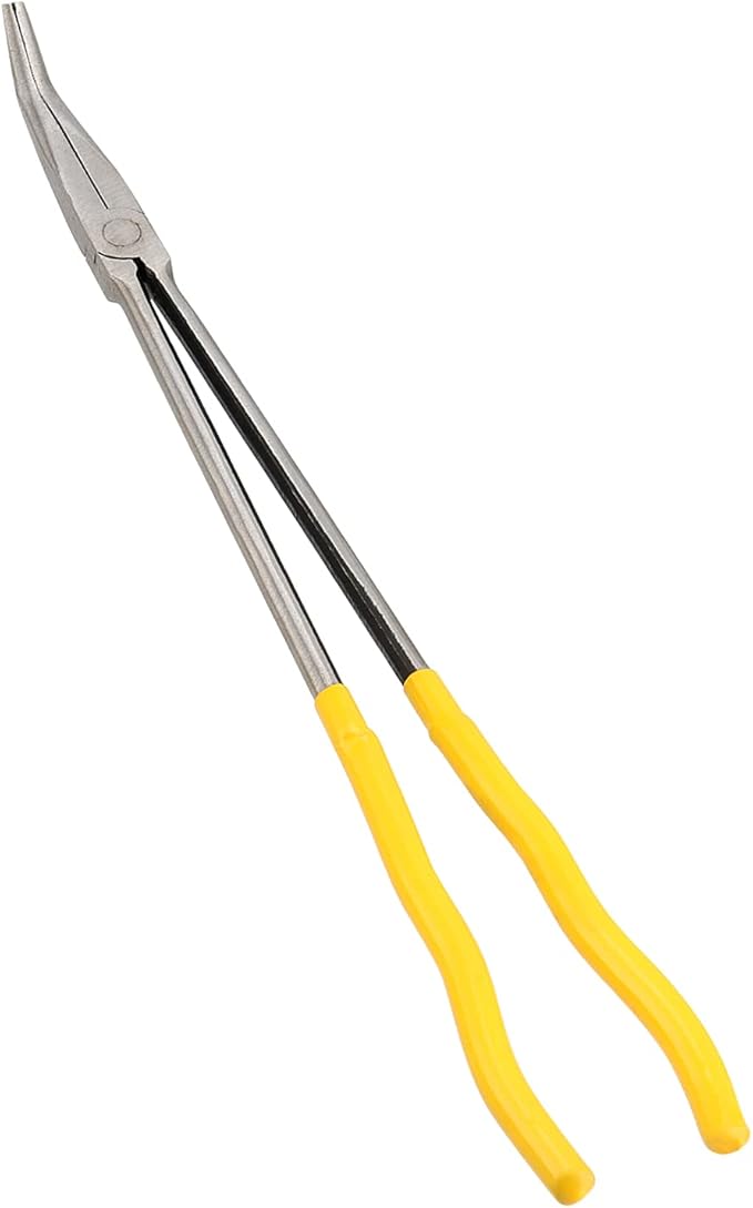 3 Pieces 16 Inch Long Needle Nose Pliers Set, Straight, 45, 90 Degree Long Reach Pliers Set with Comfortable Handle for Tight Space