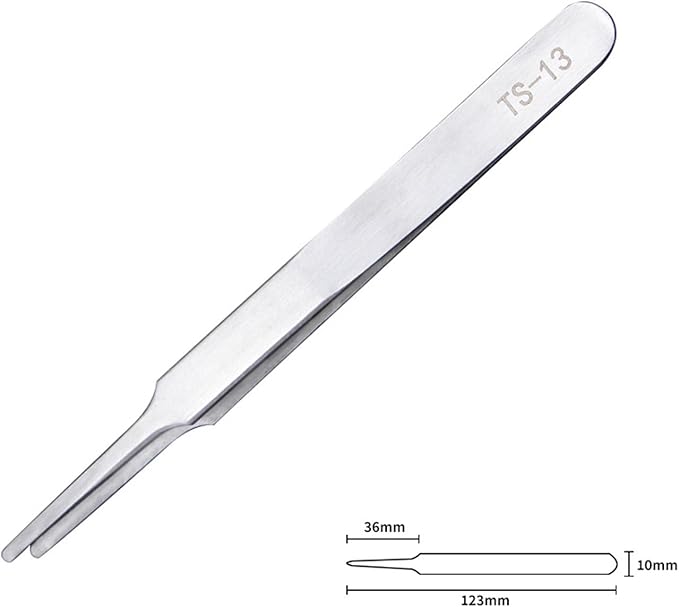 6 Stainless Fine Tip Tweezers Industrial for Electronics Laboratory Work Jewelry-Making Craft, Soldering Multiple Usage