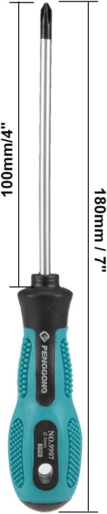 uxcell #0 Phillips Screwdriver 4 Inch Round Shaft Non Slip Comfortable Handle