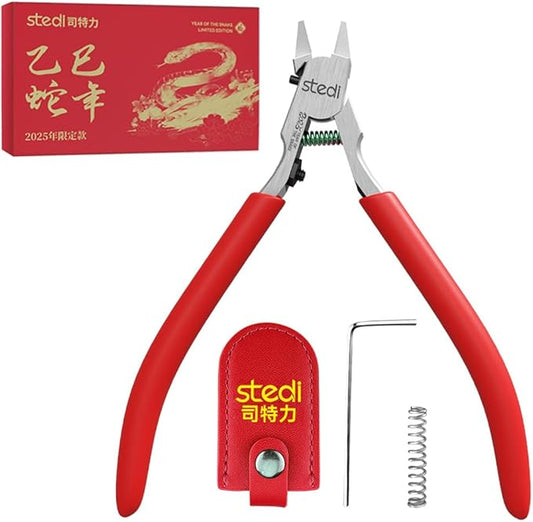 stedi Ultimate Model Nippers 5-Inch,Ultra-thin Single-edge with Protective Case, Sprue Cutter for Gundam Repairing Plastic Model and Fixing, for Gunpla Model, Red