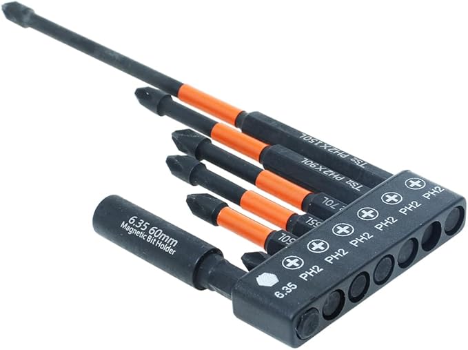 AUTOTOOLHOME 7 Pack Phillips Bits #2 Magnetic Impact Driver Bit 1, 2, 2-1/2,2-3/4,3-1/2,6 inch Long Phillips Head Drill & Screwdriver Bits