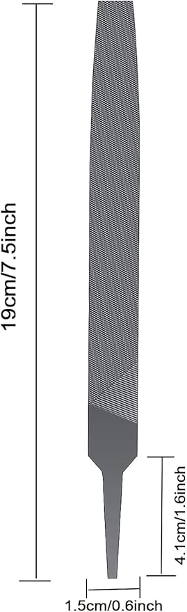 2P 6-inch Flat Medium Cut File Double Cut Teeth High Hardened Steel Hand File Without Handle Suitable for Shaping Wood, Metal, Plastic
