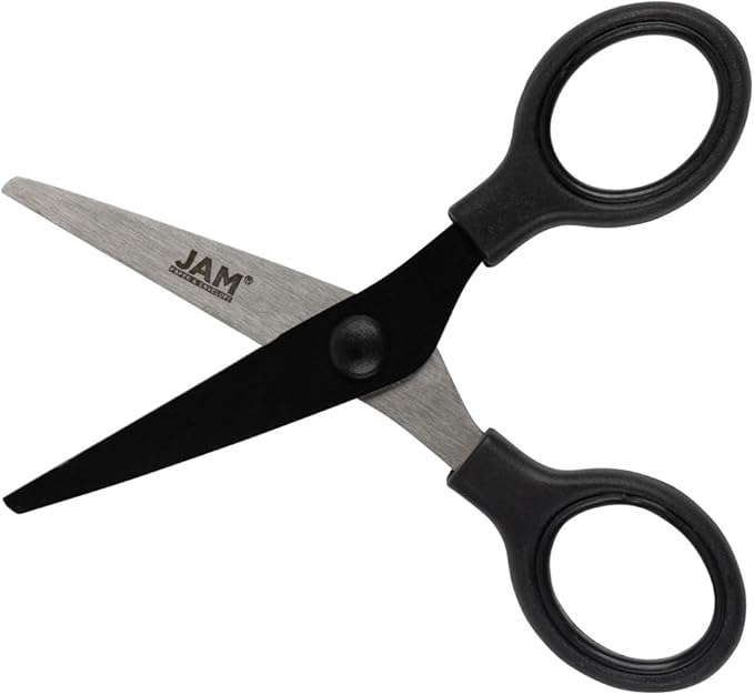 JAM PAPER Multi-Purpose Mini Scissors Set - 5 Inch - Assorted Colors - Soft Grip & Stainless Steel Precision Blades - 3/Pack