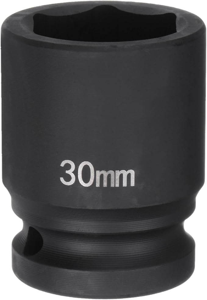 HARFINGTON 6-Point Impact Socket 3/4" Drive 30mm Metric 40Cr Alloy Steel Spindle Axle Nut Impact Socket