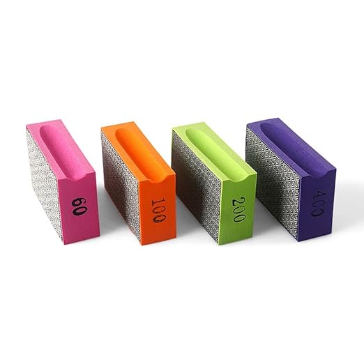 LOZLIN 4PCS Diamond Hand Polishing Pads 95x55mm Tile Glass Abrasive Grinding Block Pad Stone Marble Ceramic Abrasive Sanding Disc