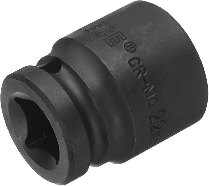 uxcell 1/2" Drive x 22mm Shallow Impact Socket 12-Point Metric CR-MO Steel Nut Impact Grade Socket for Auto Repair