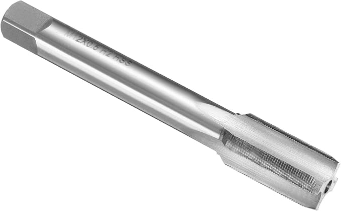 uxcell Hand Plug Tap M12 x 0.5 H2 Metric Thread Plug Style Taps Straight Flute Screw Tapping Threading Tool High Speed Steel HSS6542