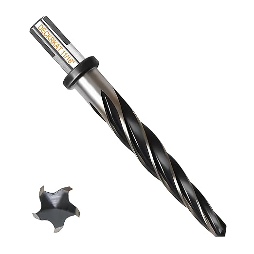 11/16" Reamer Drill Bit for Metal, M2 HSS Taper Reamer for Steel, Alloy, Wood, Plastic to Align, Enlarge Holes ??5-Spiral Flutes,1/2" Non-Slip Shank, 17mm Car Reamer, Bridge Construction Reamer