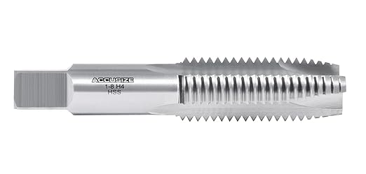 Accusize Industrial Tools 1'' to 8Nc H.S.S. Spiral Point Tap,3 Flutes, American Standard, Fully Ground, Spt-1-8