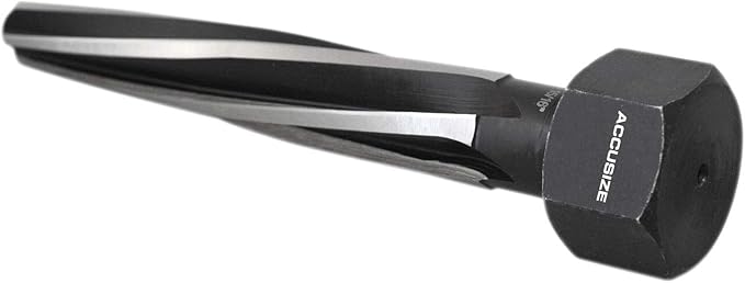 Accusize Industrial Tools H.S.S. Aligning Reamer - 15/16'' Diameter, 5'' Flute Length, 7'' OAL, Hex Shank, Spiral Flute, 0523-6045