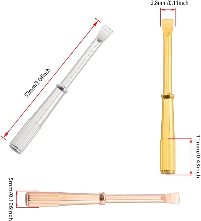 JianLing 3PCS Bracelet Repair Titanium Steel Mini Screwdriver with a blade size of 52x5x4mm for Bracelets Jewelry Screwdriver for Repairing Screws Disassembly Tool Stainless Steel Cross Screwdriver
