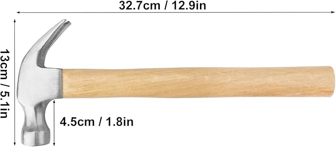 5 Pack 16 OZ Claw Hammer with Wood Handle for Husband, Dad, or Friends! Ideal for Woodworking, Repairing, and Nailing