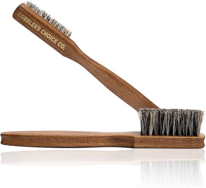 Cobbler?셲 Choice Horsehair Welt Brush Bundle for Leather Care and Restoration - Brown