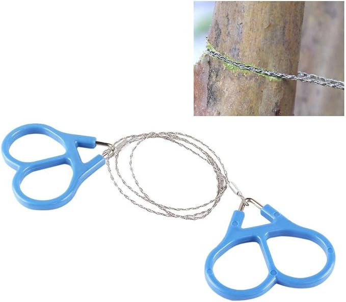 Survival Wire Saw, High Strength 2 Rings Flexible Steel Hand Wires Saws for Cutting Plastic