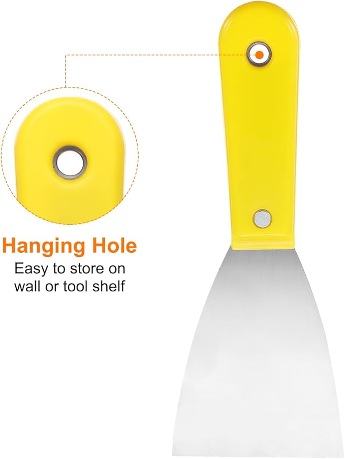 HARFINGTON Carbon Steel Putty Knife 3" Plastic Handle Spreading Drywall Flex Putty Scraper for Wallpaper Wall Taping Scraping Paint