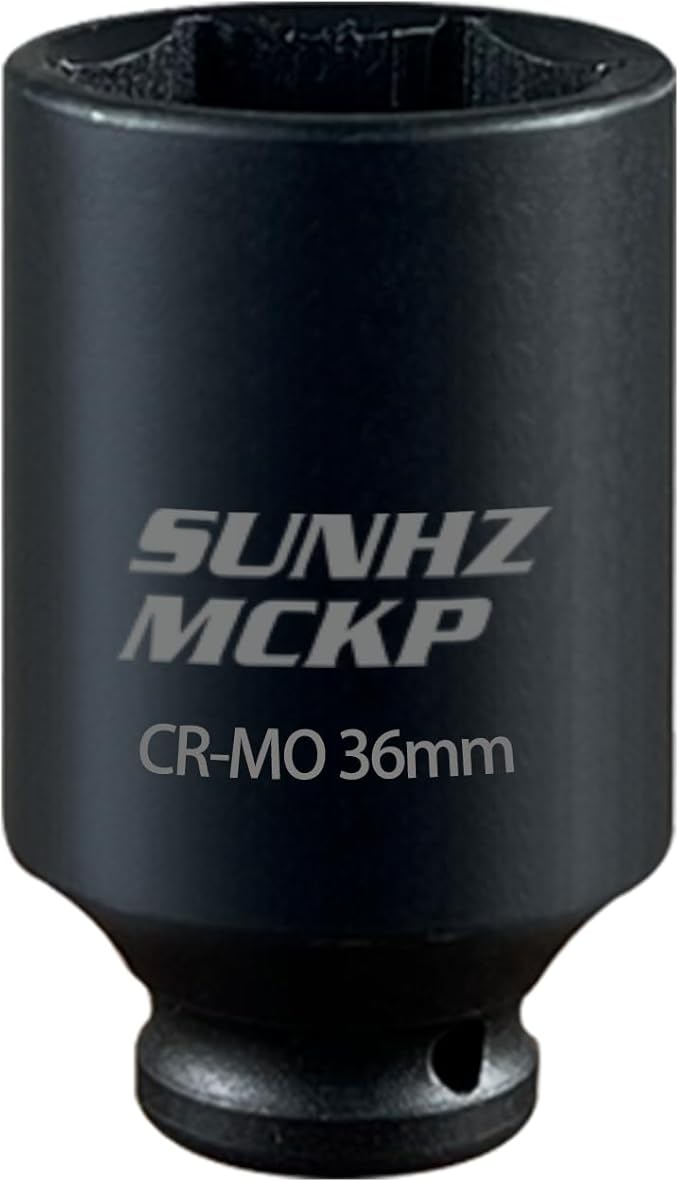 SUNHZMCKP 36mm Socket | 1/2??Drive Deep Impact Socket | 6 Point |CR-MO | Spindle & Axle Nut Impact Grade Socket for Easy Removal (METRIC 36 mm)