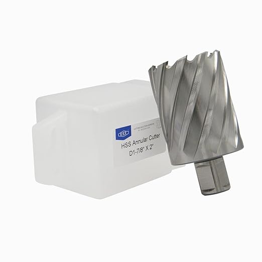 HSS M2AL Annular Cutter 2" DOC with 3/4" Weldon Shank for Magnetic Drill Press by EST (D1-7/8" X 2")