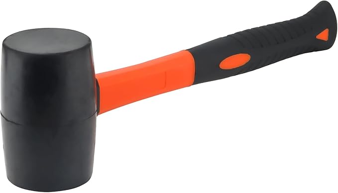 SOUJAP 4 Pack 16oz Rubber Mallet Hammer, 500g Black Rubber Flooring Hammer for Tiling, Paving Slabs, Floor
